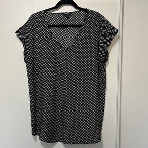 Express Black and White Polka Dot Top